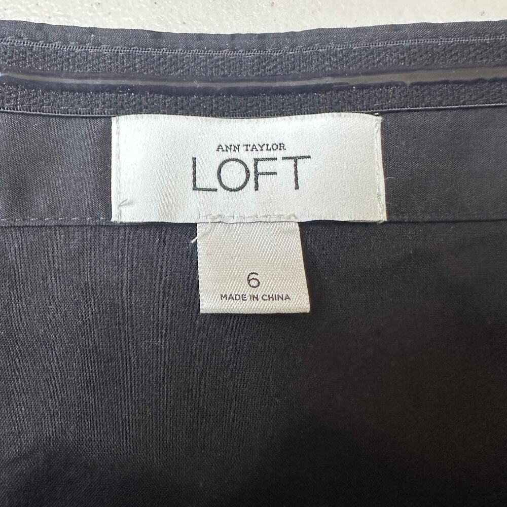 Ann Taylor Loft Black Strapless Sheath Mini Dress Size 6 Pleated‎ Cotton Blend - Picture 5 of 12